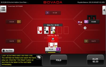 Bovada iPhone Poker Tables