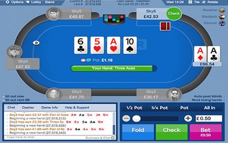 Sky Poker iPad Table